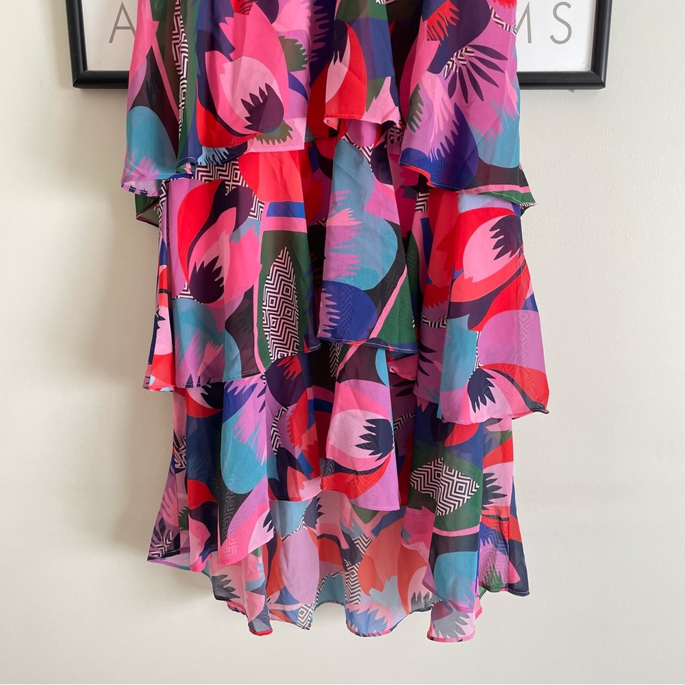 Hutch Louisa Dress Pink Multicolor Chiffon Maxi Size 0 NWT - Picture 11 of 17
